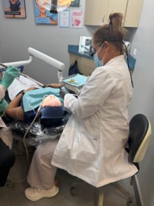 Dr. Sharon Schmeiser at the dental chair